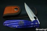 MC-0186G Нож складной Mcusta, сталь SPG2 SanMai, 94/211, Blue Pakkawood