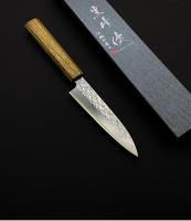 Yu Kurosaki Senko R2 120 Нож кухонный универсальный 120-245, порошковая ст.SG2/R2, рук. дуб (Urushi)