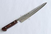 07230 Нож кухонный для тонкой нарезки, SAKAI TAKAYUKI, сталь Damascus VG-10, 17 сл. 240мм, махагон