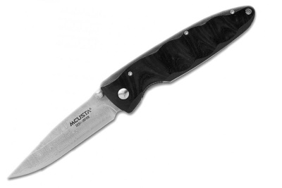 MC-0012D Нож складной Mcusta, VG-10 в обкладке из дамасской стали (32 слоя), микарта , клипса