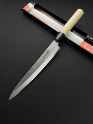 DKT-S37 DAIMON-YA Нож кухон. Янагиба 200 мм, Молибден-Ванадиевая сталь, рук.магнолия, для левши
