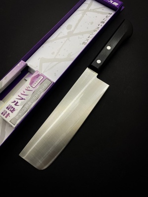 DTY-02 Shimomura Нож кухонный Накири-топорик для овощей 160/295, молибден-ванадиевая сталь, рукоять ABC пластик