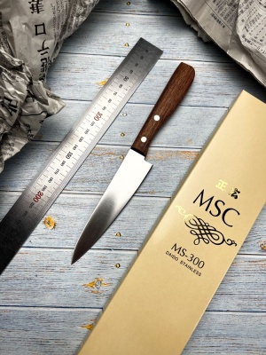 11056 MASAHIRO MSC MS-300 Нож кухонный универсальный 120мм, нерж.сталь MBS-26, рук. Pakkawood