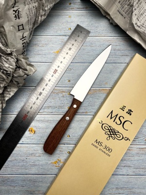11056 MASAHIRO MSC MS-300 Нож кухонный универсальный 120мм, нерж.сталь MBS-26, рук. Pakkawood